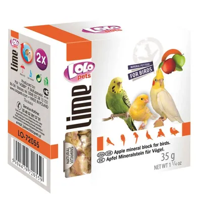 Мінеральний камінь для птахів Lolo Pets з яблуком, 35 г