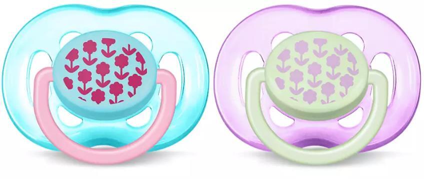 Пустышка силиконовая Philips Avent Freeflow SCF172/22 ортодонтическая дышащая, 6-18 месяцев, 2 шт