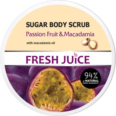 Скраб для тіла Fresh Juice Passion Fruit & Macadamia цукровий, 225 мл