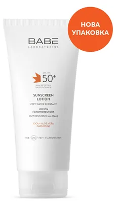 Сонцезахисний лосьйон Babe Laboratorios SPF50+ водостійкий, 200 мл