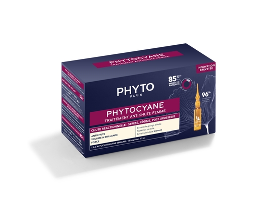 Средство против выпадения волос Phyto Phytocyane Reactional Anti Hair Loss Treatment For Women для женщин, 12 шт х 5 мл