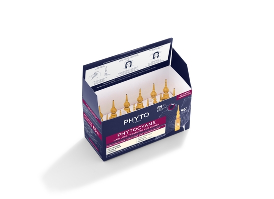 Средство против выпадения волос Phyto Phytocyane Reactional Anti Hair Loss Treatment For Women для женщин, 12 шт х 5 мл