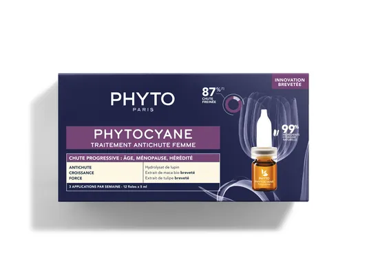 Засіб проти випадання волосся Phyto Phytocyane Progressive Anti Hair Loss Treatment For Women для жінок,  12 шт х 5 мл