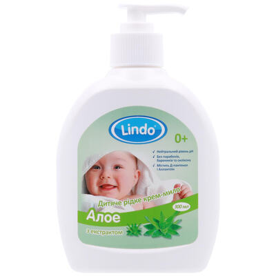 Крем-мыло детское Lindo U762 с экстрактом алоэ, 300 мл