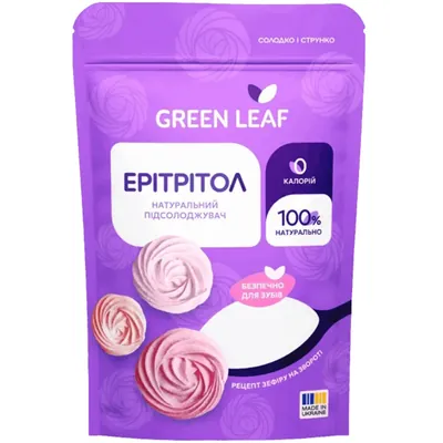 Ерітрітол Green Leaf натуральний підсолоджувач, 300 г