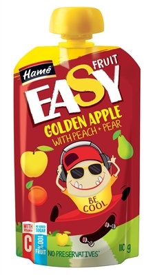 Пюре фруктовое Hame EasyFruit Яблоко с персиком, грушей и бананом, 110 г