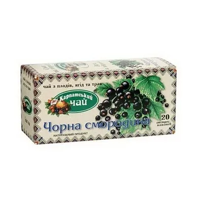Чай трав'яний Екопродукт Карпатський чай Чорна смородина по 2,0 г №20 в філ.-пак.