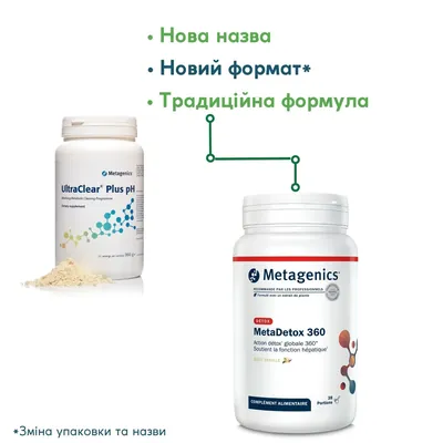 МетаДетокс 360 (УльтраКлір Плюс) Metagenics MetaDetox 360 (UltraClear Plus PH) порошок по 966 г у бан. пласт.