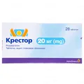 Крестор таблетки, в/плів. обол. по 20 мг №28 (14х2)