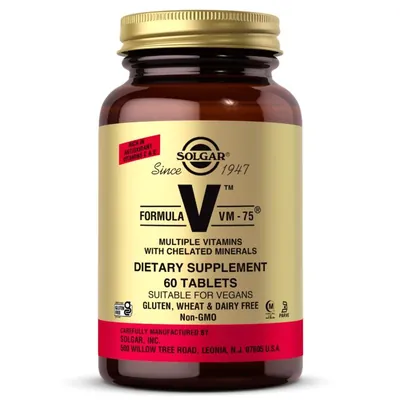 Мультивітаміни і хелатні форми мінералів Solgar Formula VM-75 таблетки №60
