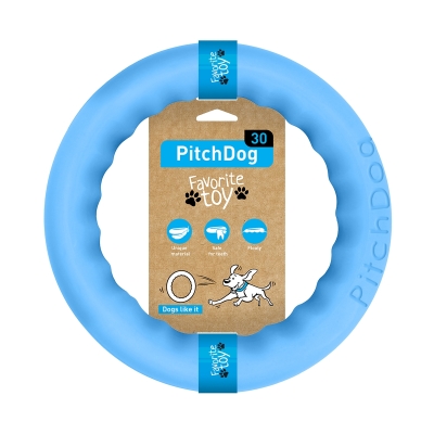 Игрушка-кольцо Collar PitchDog для апортировки для собак, 28 см, голубая