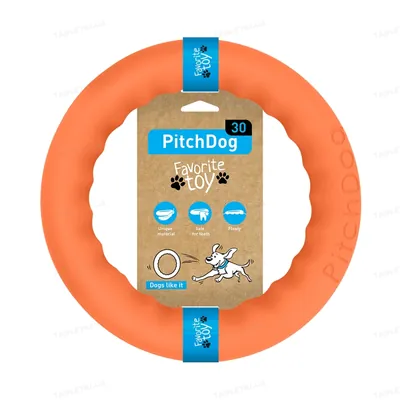 Іграшка-кільце Collar PitchDog для апортировки для собак, 28 см, помаранчева