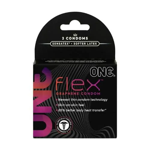 Презервативи ONE Flex Графенові ультратонкі з силіконовою змазкою, 3 штуки