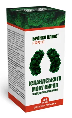 Бронхо Плюс Ісландський мох фітосироп по 200 мл у флак.