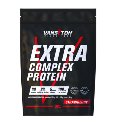 Протеїн Vansiton Extra Protein (Екстра Протеїн), полуниця, 900 г