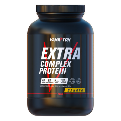 Протеїн Vansiton Extra Protein (Екстра Протеїн), банан, 1,4 кг