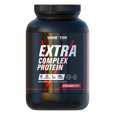 Протеин Vansiton Extra Protein (Экстра Протеин), клубника, 1,4 кг