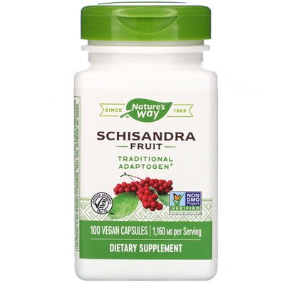 Плоды лимонника Nature's Way Schisandra 1160 мг, 100 веганских капсул