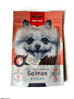 Ласощі для собак Wanpy Salmon Sticks палички з лосося, 100 г