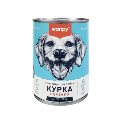 Корм вологий для собак Wanpy Chicken & Liver курка і печінка, 375 г