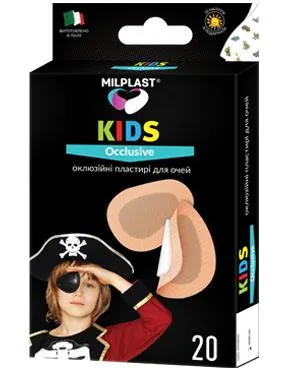 Пластирі оклюзійні Milplast KIDS Occlusive для очей, стерильні, дитячі, 20 штук, розмір S