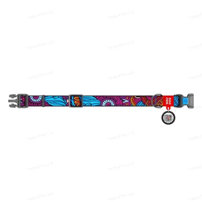 Нашийник Collar WAUDOG Nylon з QR-паспортом, малюнок Літо, пластиковий фастекс, ширина 20 мм довжина 24-40 см