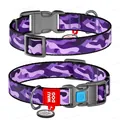 Нашийник Collar WAUDOG Nylon з QR-паспортом, малюнок Фіолетовий камо, пластиковий фастекс, ширина 25 мм довжина 31-49 см
