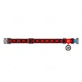 Нашийник Collar WAUDOG Nylon з QR-паспортом, малюнок Шотландка червона, пластиковий фастекс, ширина 15 мм довжина 23-35 см