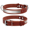 Ошейник Collar со светоотражающей лентой, ширина 25 мм, длина 38-50 см, коричневый