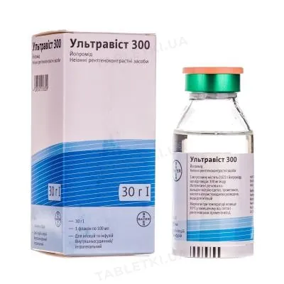 Ультравіст 300 розчин д/ін. та інф. 300 мг/мл по 100 мл №1 у флак.