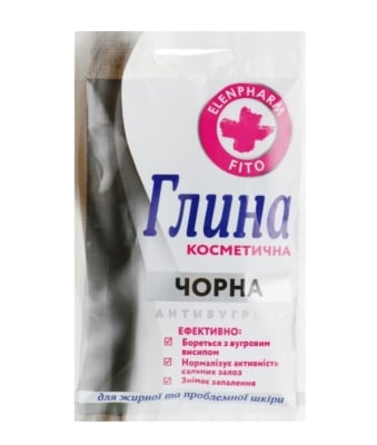 Глина черная Elensee косметическая Антиугревая, 50 г
