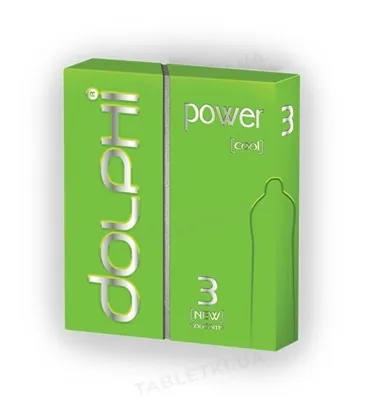 Презервативи Dolphi Lux Power cool з пролонгуючим ефектом для чоловіків, 3 штуки