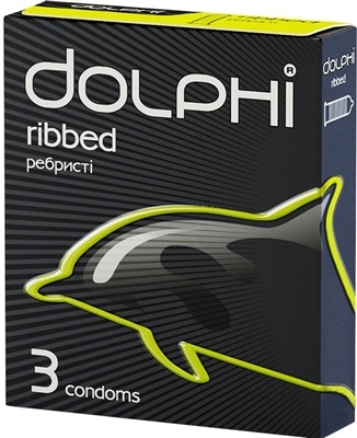 Презервативи Dolphi Ребристі, 3 штуки