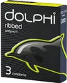 Презервативи Dolphi Ribbed з ребрами, 3 штуки
