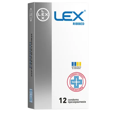 Презервативи Lex Ribbed з ребрами, 12 штук