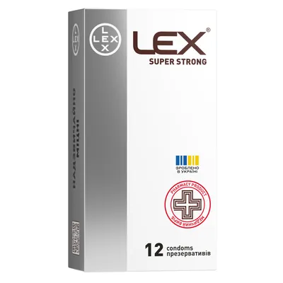 Презервативи Lex Super Strong підвищений рівень надійності, 12 штук