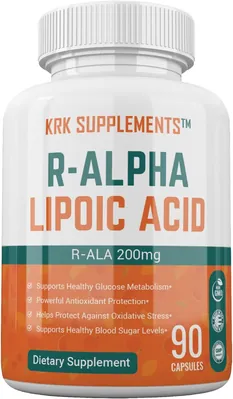 R-Альфа Ліпоєва кислота KRK Supplements R-Alpha Lipoic Acid капсули по 200 мг №90