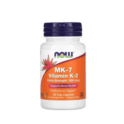 МК-7 вітамін К-2 NOW MK-7 Vitamin K-2 300 мкг вег. капсули №60