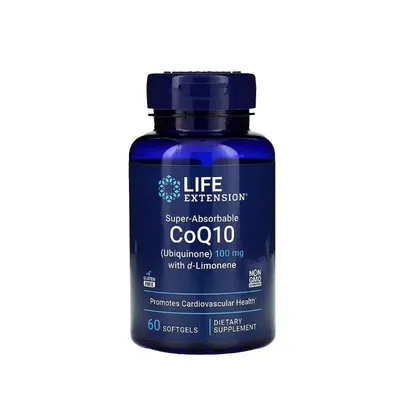 Суперзасвоюваний коензим Q10 з d-лимоненом Life Extension CoQ10 with d-Limonene 100 мг, 60 гелевих капсул