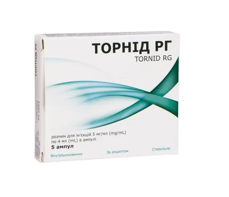 Торнід РГ розчин д/ін. 5 мг/мл по 4 мл №5 в амп.