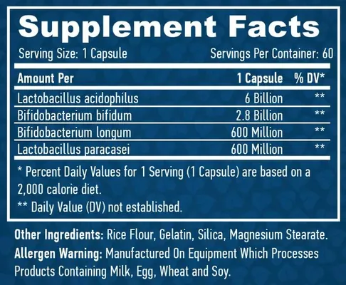 Комплекс пробіотиків Haya Labs 10 Billion Acidophilus & Bifidus Probiotic Complex, 60 капсул
