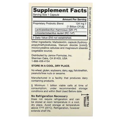 Пробіотики для жінок Jarrow Formulas Women's Fem Dophilus 1 млрд КУО, 60 рослинних капсул