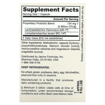 Пробіотики для жінок Jarrow Formulas Women's Fem Dophilus 5 млрд КУО, 30 капсул