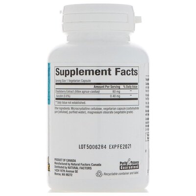 Авраамове дерево Natural Factors Womensense Vitex Chasteberry Extract, 90 капсул
