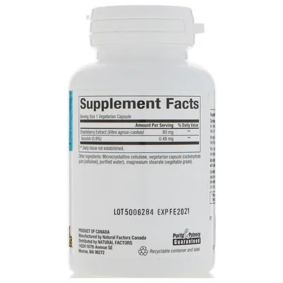 Авраамове дерево Natural Factors Womensense Vitex Chasteberry Extract, 90 капсул