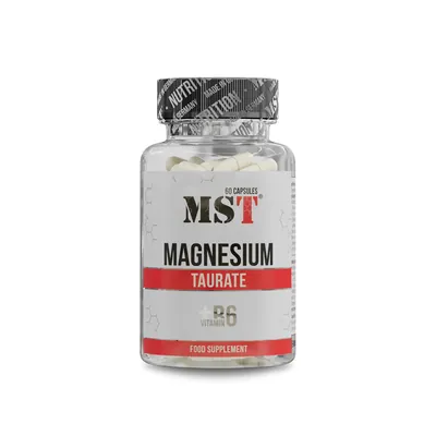Магній таурат + вітамін B6 MST Nutrition Magnesium Taurate + Vitamin B6, 60 капсул