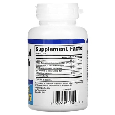 Здоровье дыхательных путей Natural Factors Lung Bronchial & Sinus Health, 45 таблеток