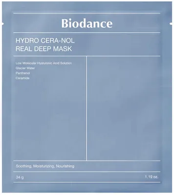 Маска для обличчя Biodance Hydro Cera-Nol Deep Mask Нічна гідрогелева відновлююча з керамідами, 34 г