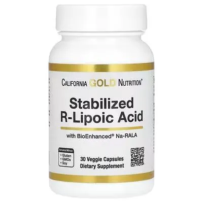 R-ліпоєва кислота California Gold Nutrition Stabilized R-Lipoic Acid вег. капсули №30