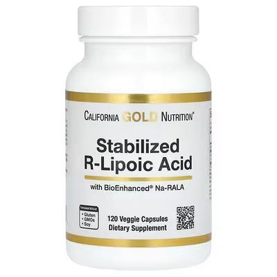 R-липоевая кислота California Gold Nutrition R-Lipoic Acid, 120 капсул